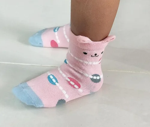 Miniatura 6 de RATIVE Non Skid Anti Slip Cotton Dress Crew Socks With Grips For Baby Infant Toddler Kids Girls