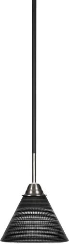 Miniatura 32 de Toltec Lighting Paramount - Mini colgante de 1 luz en acabado negro mate con cristal de arte perla de 7 pulgadas y estilo negro