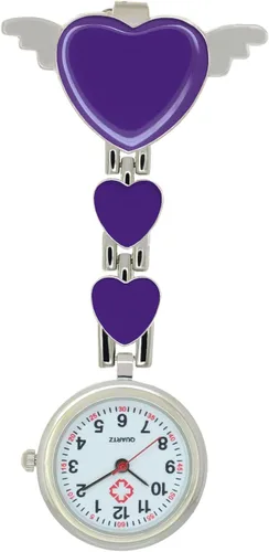 Angel Heart Brooch Clip Nurse Watch Health Care Doctor Paramedic Medical Stainless Steel Chain Fob Watches