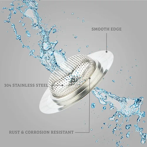 Miniatura 6 de Cesta coladora para fregadero de cocina, colador de drenaje de fregadero de acero inoxidable libre de óxido, paquete de 3 coladores de drenaje