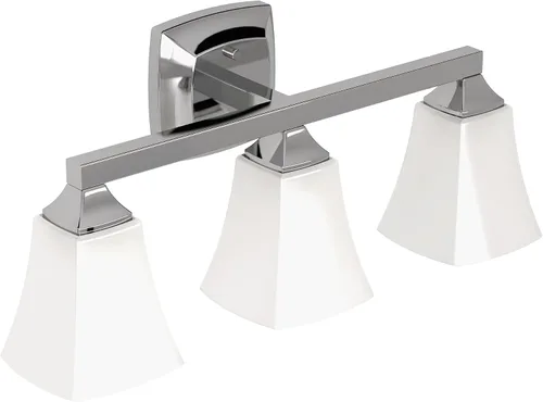 Miniatura 10 de Moen Voss YB5163ORB - Accesorio de tocador de baño de doble montaje con 3 luces de bronce aceitado con vidrio esmerilado