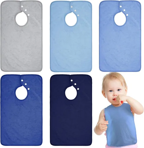 Miniatura 8 de Hercicy Baberos de cobertura completa con capucha para bebés y niños pequeños de felpa con botón de presión para niños de 0 a 4 años, unisex