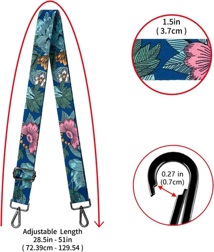 Miniatura 33 de ZOOEASS Hebillas de níquel Correa ancha para el hombro ajustable de repuesto para cinturón de pistola, hebilla de guitarra estilo bandolera