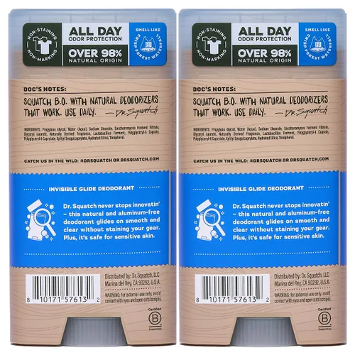 Miniatura 9 de Dr. Squatch Invisible Glide Natural Desodorante para hombre, deslizamiento suave, sin manchas, desodorante sin aluminio para hombres, seguro