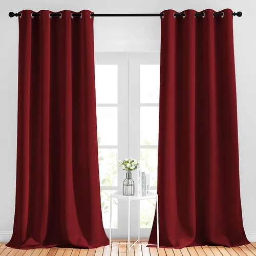 NICETOWN - Cortinas opacas extra largas para tratamiento de ventana, bloqueo de luz, privacidad, decoración del hogar ( (52 x 120 pulgadas, color