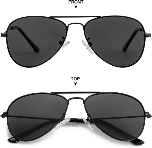 Miniatura 166 de Gleyemor Lentes de sol polarizados estilo aviador para niños y niñas, jóvenes, adolescentes, dos tamaños de 1.969 in y 2.047 in