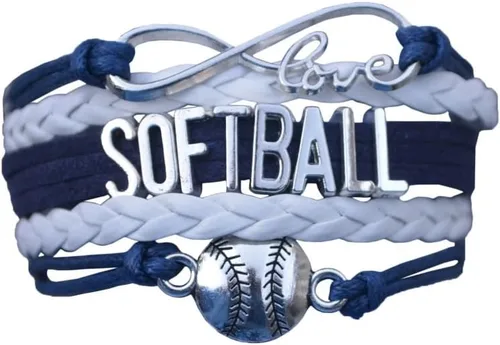 Pulsera de infinito de softball - Joyería de sóftbol - Pulsera ajustable para jugadores de sóftbol, regalos de equipo y entrenadores