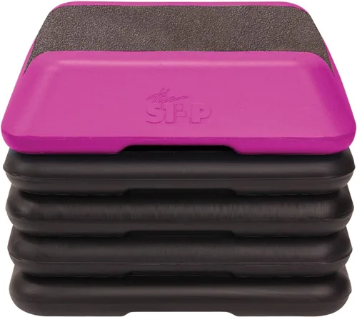 Miniatura 8 de The Step Plataforma aeróbica ajustable de paso alto con 4 elevadores, equipo de entrenamiento de gimnasio en casa, equipo de ejercicio de fitness