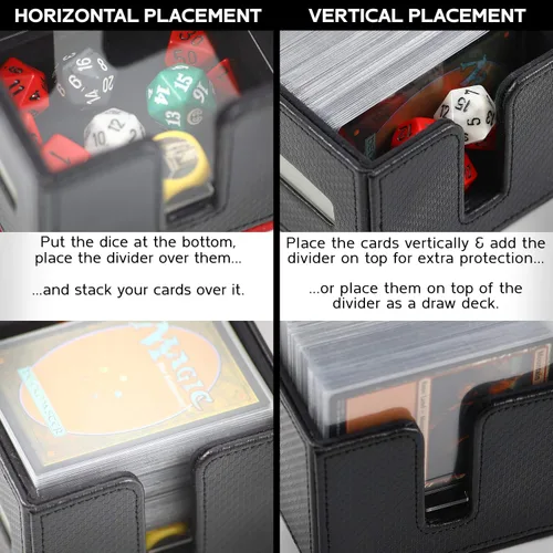 Miniatura 5 de Quiver Time Black Citadel Deck Block for Magic: the Gathering Cards - TCG 100+ Premium Commander Deck Box, caja de mazos MTG para tarjetas, dados