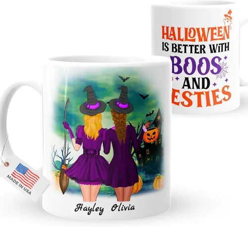 Miniatura 10 de Taza personalizada de mejores amigas - Taza de té o café personalizada - Regalo para mejores amigas - Personalizable con nombre y cita - Taza