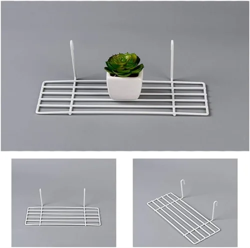 Miniatura 7 de Beavorty 4 unids colgante recto estante rejilla de pared de alambre pequeño organizador de pared estante de exhibición estante rejilla panel 9.8x3.9