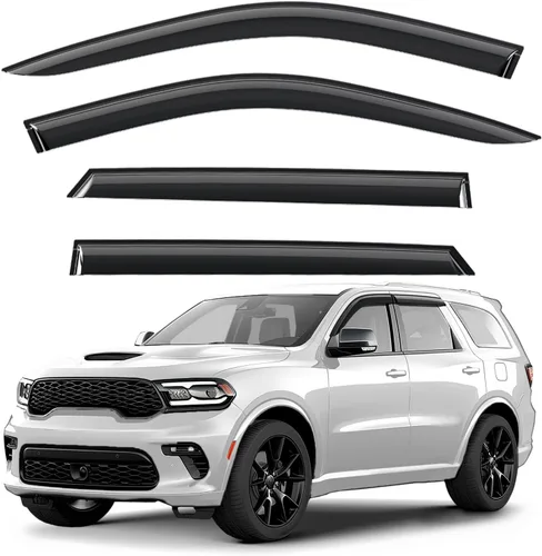 Miniatura 10 de Deflectores de ventana tintados ahumados con cinta adhesiva para ventana lateral, deflectores de lluvia compatibles con Ram 2009-2018 1500 Crew Cab