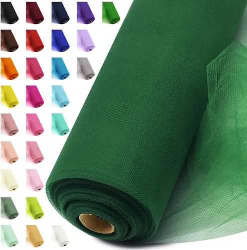 Miniatura 56 de Rollos de tela de tul, 54 pulgadas por 10 yardas (30 pies), cinta de tul para decoración de fiestas de boda, rollo de tela transparente en bobina