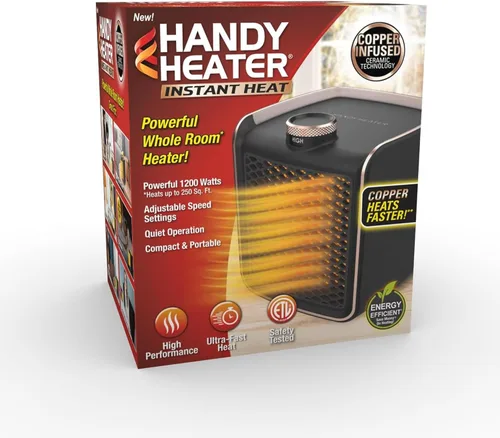 Handy Heater Instant Heat - Calentador de Espacio con Tecnología de Cerámica Infundida con Cobre, 1200 Vatios, Calentador Portátil para Oficina,