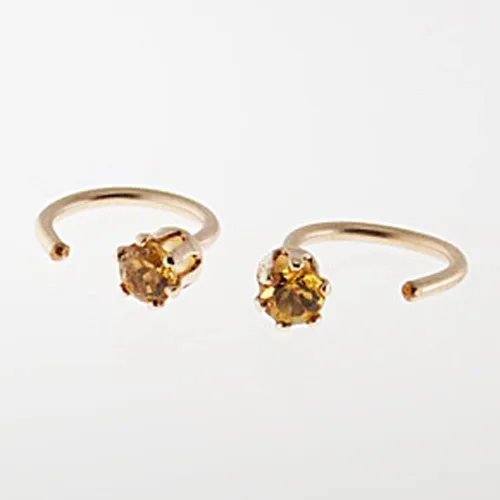 Miniatura 24 de Half Huggie Birthstone Gold Hoop Earrings for Women Tiny Cartilage Stud Piercing Earring Hypoallergenic Earring Screw Back Dainty Hug