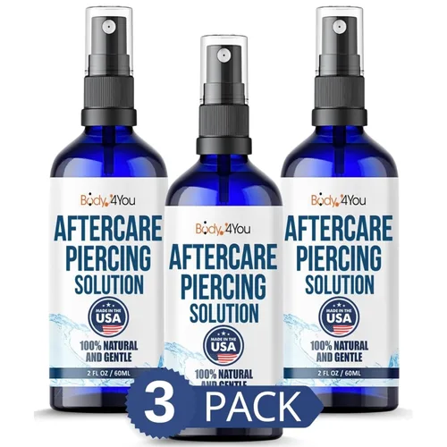 BodyJ4You Rociador para el cuidado posterior al piercing - Solución salina natural para la eliminación de bultos de queloides - Limpiador para