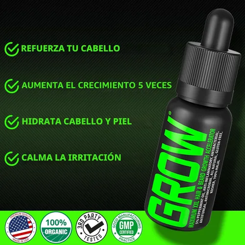 Miniatura 4 de Suero para el Crecimiento de la Barba - GROW Maximum XXL Aceite para el Crecimiento de la Barba para Hombres - Engrosa y Rellena Espacios Vacíos
