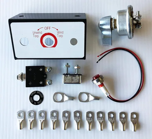 Miniatura 2 de Kit de interruptor giratorio de motor TARP con disyuntor y luz indicadora 12VDC 50 amperios
