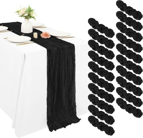Miniatura 14 de 10 piezas de camino de mesa de estopilla en azul bebé 10 pies, camino de mesa de gasa para recepción de boda, despedida de soltera, fiesta
