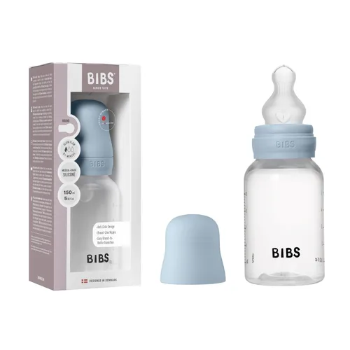 Miniatura 23 de BIBS Biberón para bebé 5 oz / 150 ml de goma natural de látex con pezón - Anti-cólico, libre de BPA, pezón redondo, flujo lento, ligero y fácil