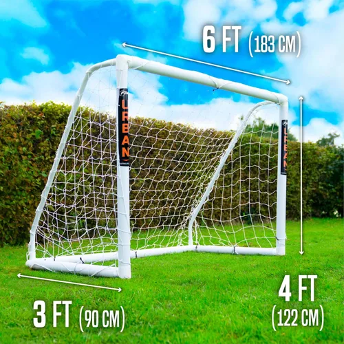 Miniatura 5 de Football Flick Ultimate All Weather uPVC portería de fútbol con postes de 2.756 in de grosor tratados con rayos UV, sistema de bloqueo integrado