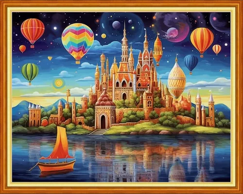 Miniatura 7 de DMCVIVR Kits de punto de cruz estampado para principiantes y adultos, kits de bordado para principiantes, kit de punto de cruz para principiantes
