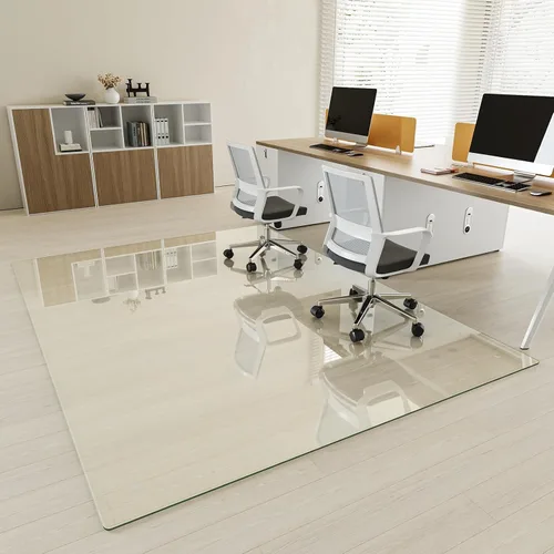 Miniatura 18 de [Vidrio templado] Tapete para silla de vidrio de 40 x 80 pulgadas, tapete para silla de oficina de 1/5 pulgadas de grosor para alfombra o suelo