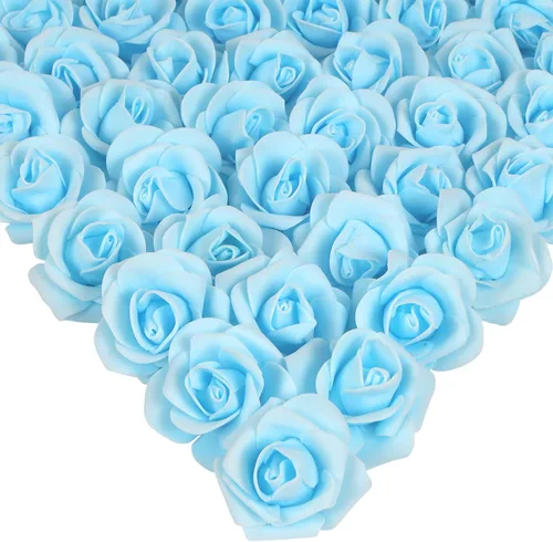 Miniatura 25 de Rosas artificiales, 200 piezas de cabezas de flores de rosas artificiales para manualidades, rosas de espuma de 1.97 pulgadas, cabezas de rosas Rosa
