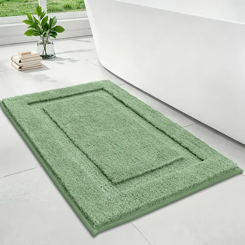 Miniatura 31 de SHACOS Alfombras de baño súper suaves y esponjosas de 24"x36" antideslizantes, lavables, alfombras de baño absorbentes, alfombras para suelo de Gris