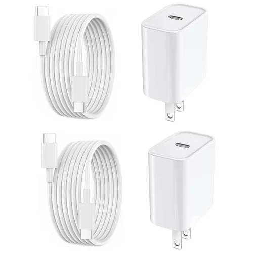 Miniatura 9 de Cargador para iPhone de carga rápida, paquete de 2 bloques de adaptador de cargador de pared USB C de 3 metros con cable USB C a Lightning de carga