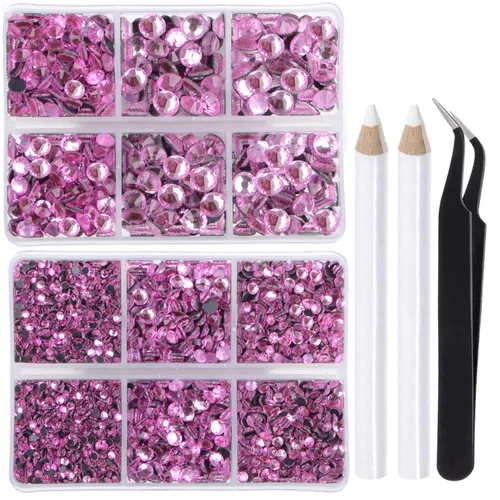 Miniatura 39 de LPBeads 10000 unidades de diamantes termoadhesivos SS6 amatista con parte trasera plana, gemas de diamantes de imitación de cristal redondas