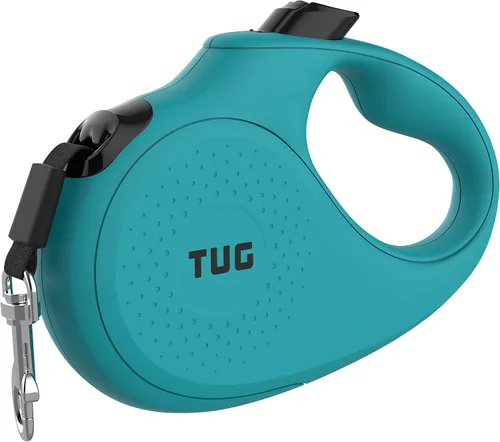 Miniatura 4 de TUG Correa retráctil monocromática de 360° sin enredos para perro, cinta de nailon fuerte de 16 pies (grande, aguamarina)