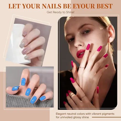 Miniatura 6 de Kit de esmalte de uñas de gel con lámpara de uñas UV, kit de uñas de gel para remojar, base y capa superior, juego de herramientas para uñas