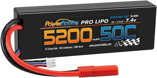 Miniatura 4 de Powerhobby 2S 7.4V 5200mah 50C Lipo Batería con REDCAT 0.157 in Plug