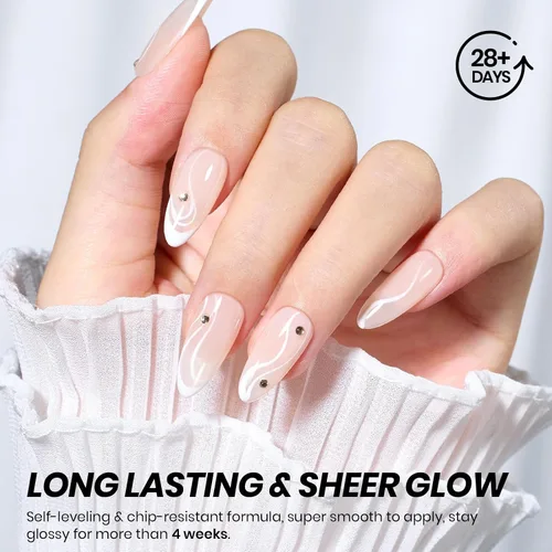Miniatura 50 de Beetles - Esmalte de uñas de gel rosa claro, 0.5 fl oz, color rosa bebé, esmalte de gel que se absorbe con luz UV LED, arte de uñas de verano, salón