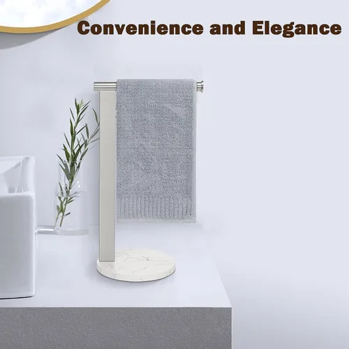 Miniatura 7 de Soporte para toallas de mano para baño, toallero de mano en forma de L, toallero de cocina, organizador de encimera, material de acero inoxidable