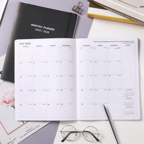 Miniatura 2 de Agenda mensual 2026-2027, calendario de 2 años 2026-2027, enero 2026 a diciembre 2027, 9 x 11 pulgadas, agenda de 24 meses con cubierta en relieve