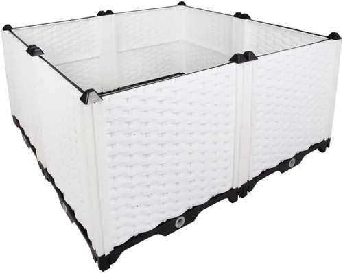 Miniatura 19 de BAOYOUNI - Juego de jardinera cuadrado para jardín elevado, maceta de plástico, caja de cultivo para verduras, hierbas, flores y plantas suculentas