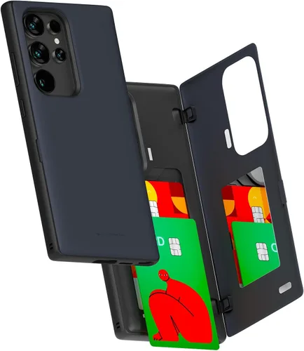 Miniatura 128 de GOOSPERY Funda tipo cartera para Samsung Galaxy S22 Ultra, [tarjetero] parachoques magnético de puerta con cierre automático, cubierta protectora