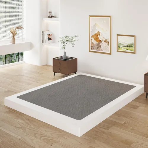 Miniatura 8 de Lutown-Teen Somier de 3 pulgadas de perfil bajo para cama Queen, somier metálico resistente para base de cama Queen con cubierta de tela, base de 3