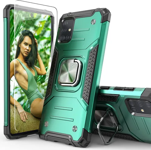 Miniatura 11 de Funda para Galaxy A71 5G con protector de pantalla, a prueba de caídas, ajuste delgado, con soporte para automóvil, funda protectora ligera