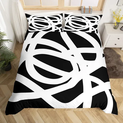 Miniatura 19 de Manfei Juego de ropa de cama de silueta de ciervo, tamaño individual, funda de edredón con patrón de flechas y cuernos con 1 funda de almohada