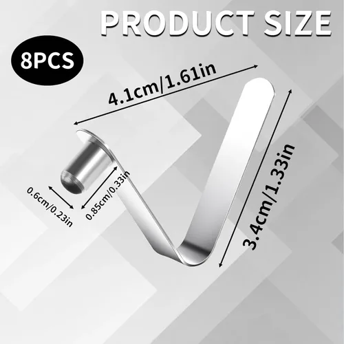 Miniatura 2 de 8 clips de resorte de paleta, clips de resorte para poste de tienda, clip de botón a presión de acero inoxidable, clip para poste de tienda