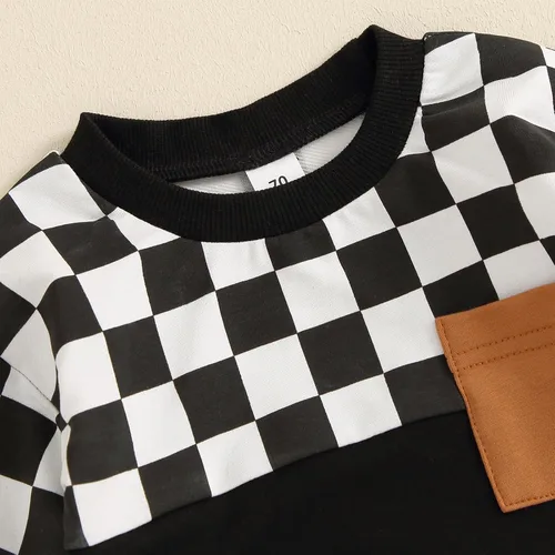 Miniatura 35 de Conjunto de sudadera de manga larga con cuello redondo y pantalones deportivos para bebés, ropa de invierno para bebé