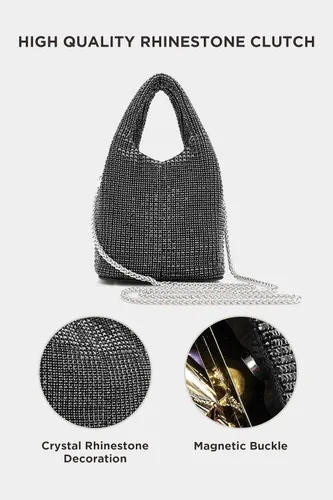 Miniatura 3 de BABEYOND Bolsos de mano para mujer Bolsas de noche brillantes con purpurina y diamantes de imitación portátil para fiesta, baile de graduación, boda