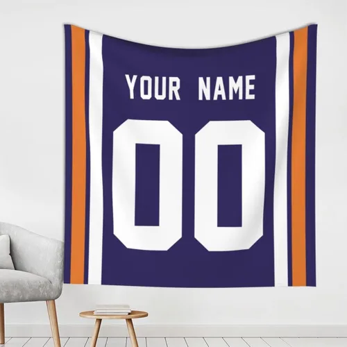 Miniatura 19 de Tapiz personalizado de fútbol americano personalizado con cualquier nombre, tapiz de 59 x 59 pulgadas, para colgar en la pared, gimnasio, deportes