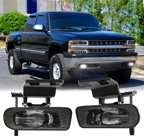 RAMJET4X4 Faros antiniebla LED mejorados Faros de niebla aprobados por DOT Reemplazo compatible con Chevy Silverado 1999-2002 1500 2500 3500, Chevy