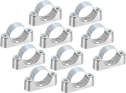 Miniatura 11 de UXCELL Paquete de 10 soportes de tubo - Abrazaderas para tubos de metal de 0.630 in de diámetro exterior, soportes de pared y techo