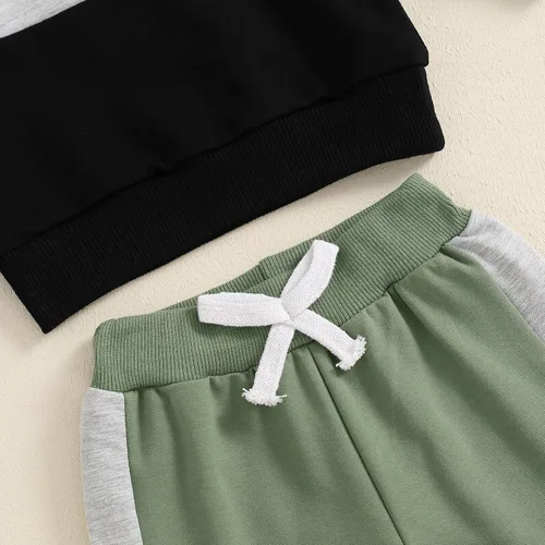 Miniatura 4 de Conjunto de sudadera de manga larga con cuello redondo y pantalones deportivos para bebés, ropa de invierno para bebé