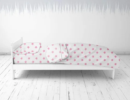 Miniatura 6 de Bacati - Juego de sábanas de muselina Ikat Stars de 3 piezas para niñas pequeñas, 100% algodón, incluye sábana bajera, sábana superior y funda